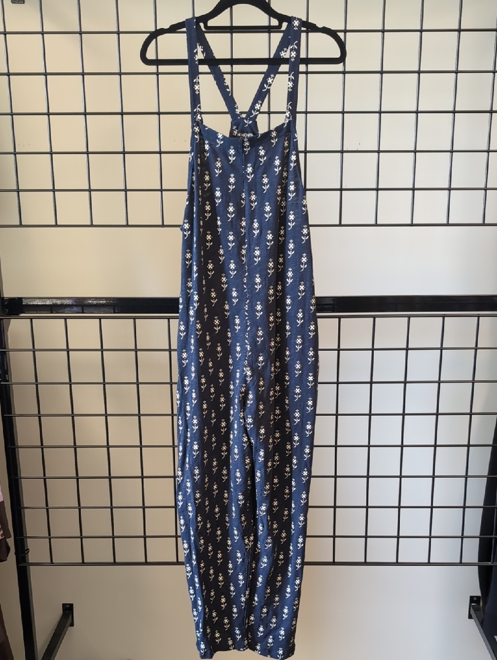 Women's Navy Floral Print Jumpsuit - Organic Cotton